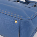 Miu Miu Hand Bag Vittero Dino Leather 2way Blue Gold Auth 201907V-17