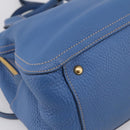 Miu Miu Hand Bag Vittero Dino Leather 2way Blue Gold Auth 201907V-18