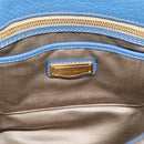 Miu Miu Hand Bag Vittero Dino Leather 2way Blue Gold Auth 201907V-20