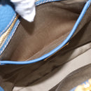 Miu Miu Hand Bag Vittero Dino Leather 2way Blue Gold Auth 201907V-23
