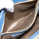 Miu Miu Hand Bag Vittero Dino Leather 2way Blue Gold Auth 201907V-25