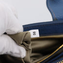 Miu Miu Hand Bag Vittero Dino Leather 2way Blue Gold Auth 201907V-12