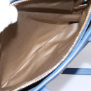 Miu Miu Hand Bag Vittero Dino Leather 2way Blue Gold Auth 201907V-26