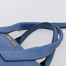 Miu Miu Hand Bag Vittero Dino Leather 2way Blue Gold Auth 201907V-8