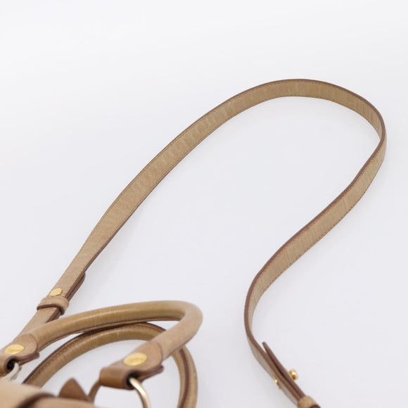 Miu Miu Hand Bag Vitellolux 2way Brown Gold Auth 201908