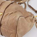 Miu Miu Hand Bag Vitellolux 2way Brown Gold Auth 201908-10