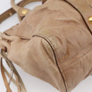 Miu Miu Hand Bag Vitellolux 2way Brown Gold Auth 201908-17
