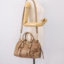 Miu Miu Hand Bag Vitellolux 2way Brown Gold Auth 201908-23