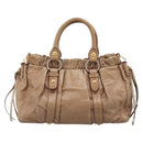Miu Miu Hand Bag Vitellolux 2way Brown Gold Auth 201908-2