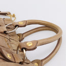 Miu Miu Hand Bag Vitellolux 2way Brown Gold Auth 201908-8