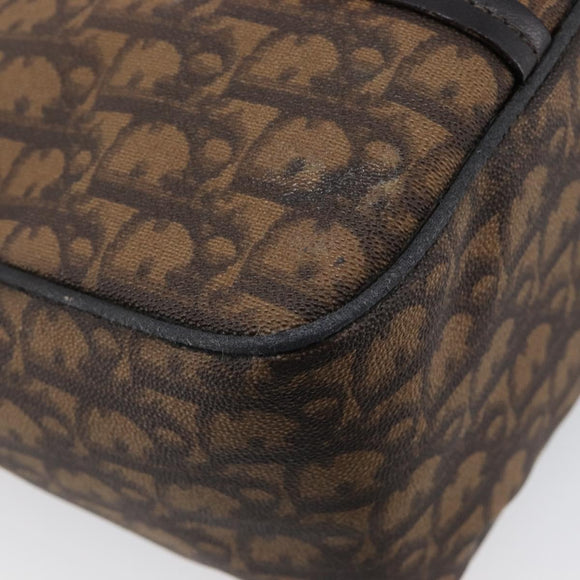 Christian Dior Trotter Canvas Chain Bag PVC Romantic Brown Silver Auth 201909V