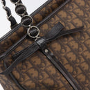 Christian Dior Trotter Canvas Chain Bag PVC Romantic Brown Silver Auth 201909V-14