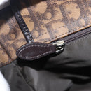 Christian Dior Trotter Canvas Chain Bag PVC Romantic Brown Silver Auth 201909V-20