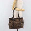 Christian Dior Trotter Canvas Chain Bag PVC Romantic Brown Silver Auth 201909V-23
