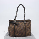 Christian Dior Trotter Canvas Chain Bag PVC Romantic Brown Silver Auth 201909V-24