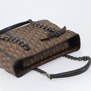 Christian Dior Trotter Canvas Chain Bag PVC Romantic Brown Silver Auth 201909V-6