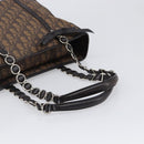 Christian Dior Trotter Canvas Chain Bag PVC Romantic Brown Silver Auth 201909V-7