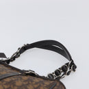 Christian Dior Trotter Canvas Chain Bag PVC Romantic Brown Silver Auth 201909V-8