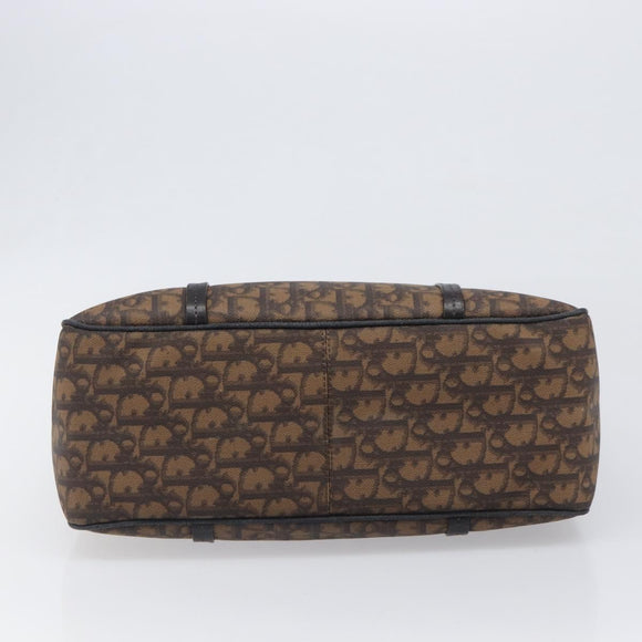 Christian Dior Trotter Canvas Chain Bag PVC Romantic Brown Silver Auth 201909V
