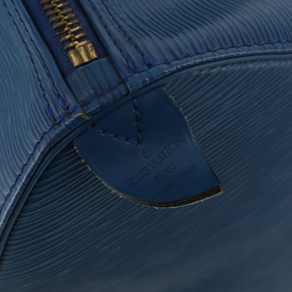 LOUIS VUITTON Epi Keepall 45 Boston Bag Blue M42975 LV Auth 201910
