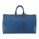 LOUIS VUITTON Epi Keepall 45 Boston Bag Blue M42975 LV Auth 201910-3