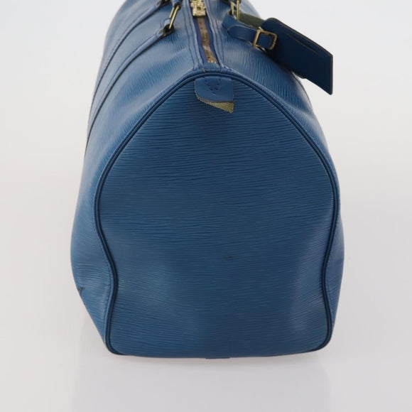 LOUIS VUITTON Epi Keepall 45 Boston Bag Blue M42975 LV Auth 201910