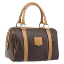 CELINE Macadam Canvas Boston Bag PVC Leather Brown Gold Auth 201911-1