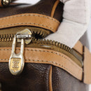 CELINE Macadam Canvas Boston Bag PVC Leather Brown Gold Auth 201911-10