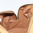 CELINE Macadam Canvas Boston Bag PVC Leather Brown Gold Auth 201911-21