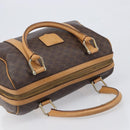 CELINE Macadam Canvas Boston Bag PVC Leather Brown Gold Auth 201911-6
