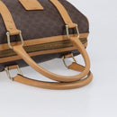 CELINE Macadam Canvas Boston Bag PVC Leather Brown Gold Auth 201911-7