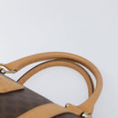 CELINE Macadam Canvas Boston Bag PVC Leather Brown Gold Auth 201911-8