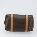 CELINE Macadam Canvas Boston Bag PVC Leather Brown Gold Auth 201911-5