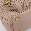 Miu Miu Matelasse Backpack Leather Pink Gold Auth 201912V-13