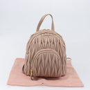 Miu Miu Matelasse Backpack Leather Pink Gold Auth 201912V-29