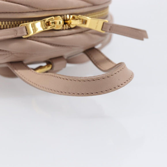 Miu Miu Matelasse Backpack Leather Pink Gold Auth 201912V