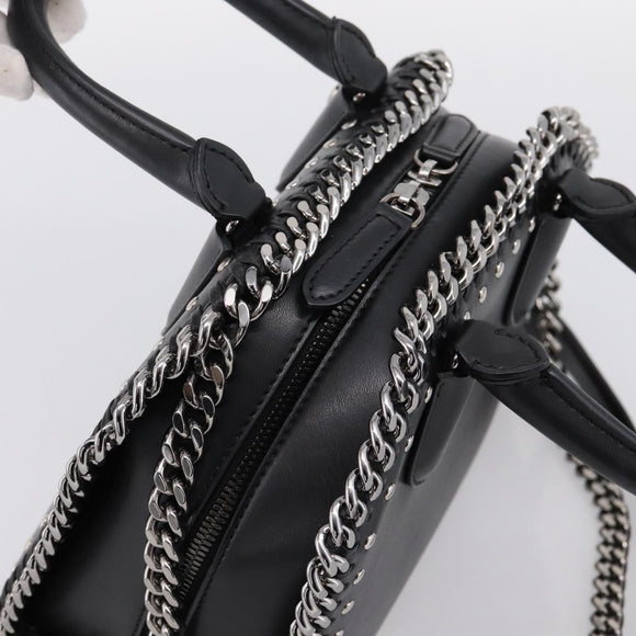 Stella MacCartney Chain Falabella Box Bag Leather 2way Black 455137 Auth 201913V