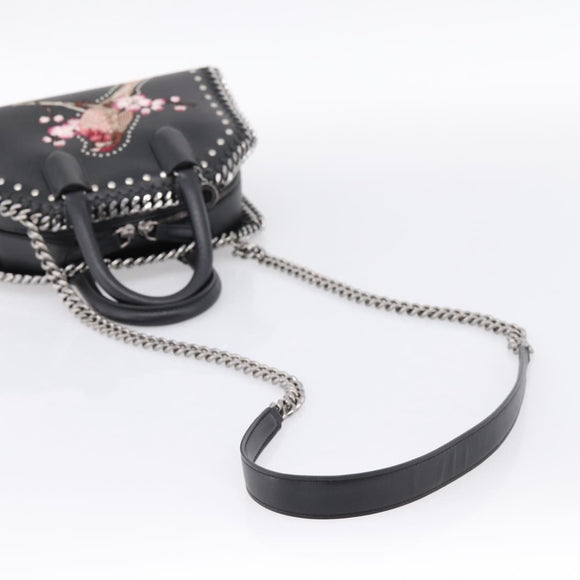 Stella MacCartney Chain Falabella Box Bag Leather 2way Black 455137 Auth 201913V