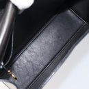CHANEL Chain Hand Bag Patent leather Black Gold CC Auth 201914V-11