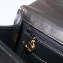 CHANEL Chain Hand Bag Patent leather Black Gold CC Auth 201914V-21