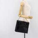 CHANEL Chain Hand Bag Patent leather Black Gold CC Auth 201914V-24