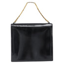 CHANEL Chain Hand Bag Patent leather Black Gold CC Auth 201914V-2
