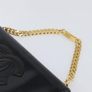 CHANEL Chain Hand Bag Patent leather Black Gold CC Auth 201914V-8