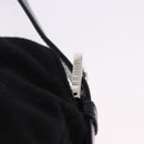 FENDI Mamma Baguette Shoulder Bag Wool Black Silver Auth 201915V-19