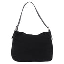 FENDI Mamma Baguette Shoulder Bag Wool Black Silver Auth 201915V-2