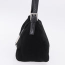 FENDI Mamma Baguette Shoulder Bag Wool Black Silver Auth 201915V-3