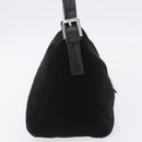 FENDI Mamma Baguette Shoulder Bag Wool Black Silver Auth 201915V-4