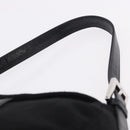 FENDI Mamma Baguette Shoulder Bag Wool Black Silver Auth 201915V-14