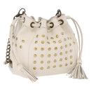 BURBERRY Chain Purse Blue Label Shoulder Bag Leather White Auth 201916-1