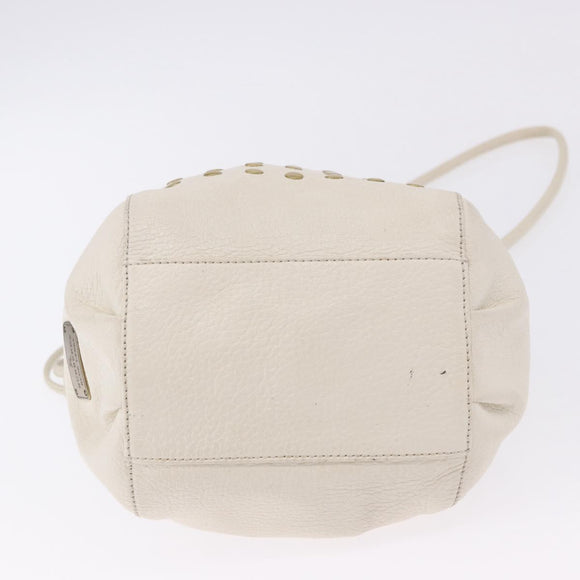 BURBERRY Chain Purse Blue Label Shoulder Bag Leather White Auth 201916